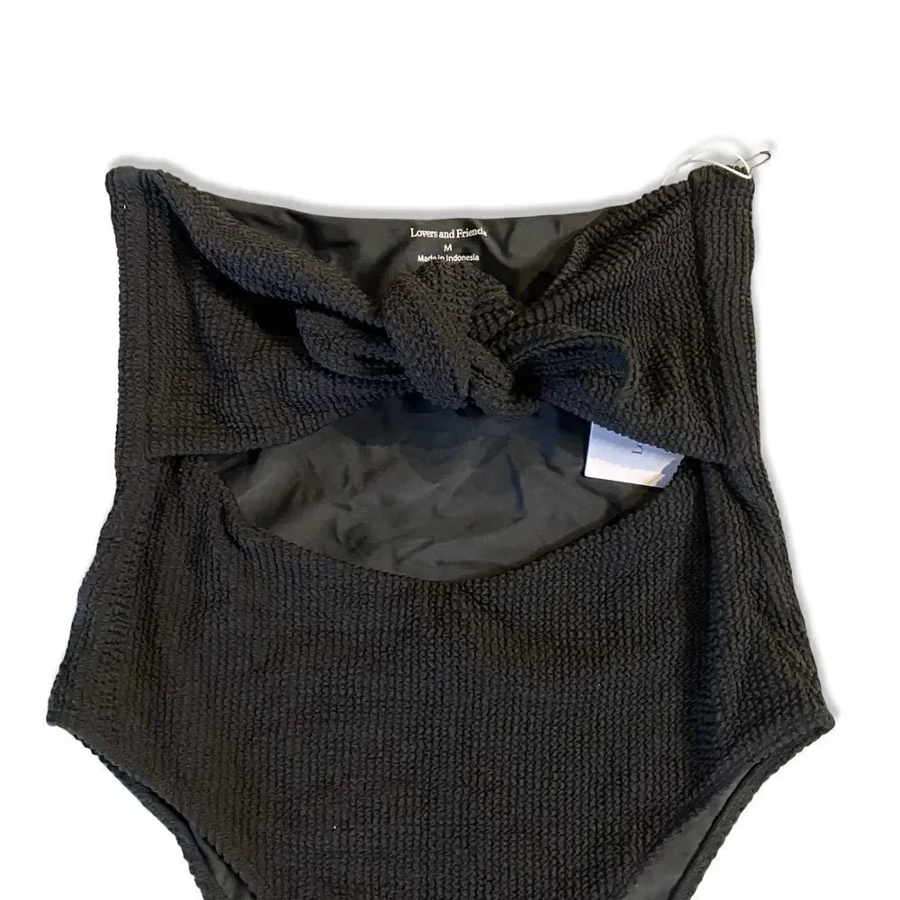 NWT Lovers and Friends Maira one piece swimsuit tie front bathing suit Revolve M - Picture 6 of 8